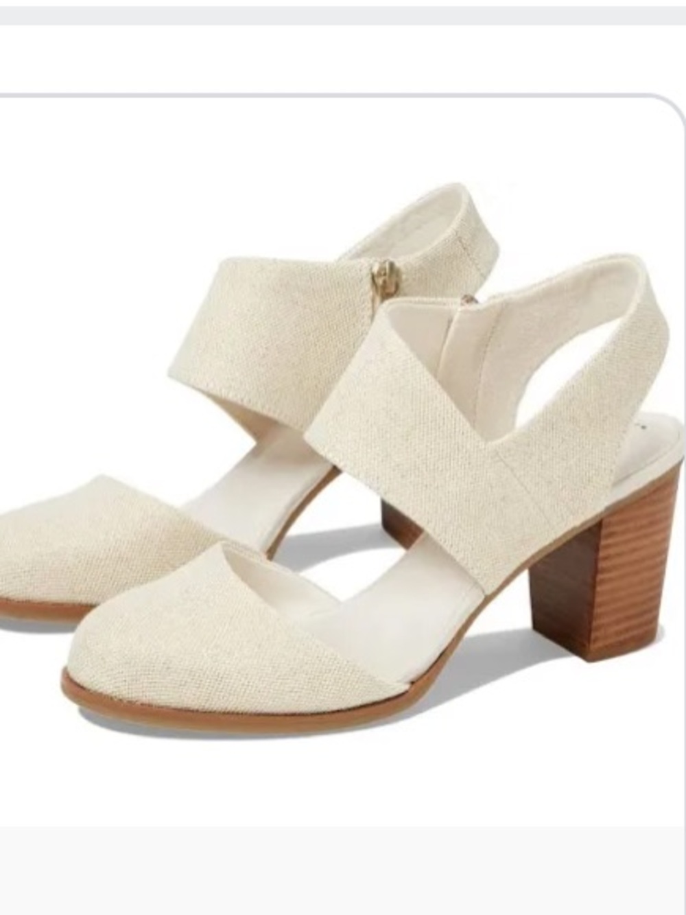 Toms Cream Woven Low Heel Sandals